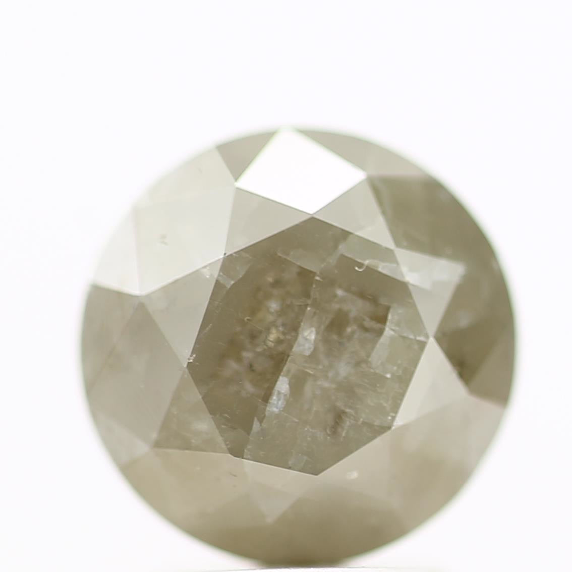 Salt And Pepper Diamond Fancy Gray Color 3.14 CT 8.44 x 6.33 MM Round Brilliant Cut Diamond ! Natural Loose Diamond ! Christmas Gift for Her