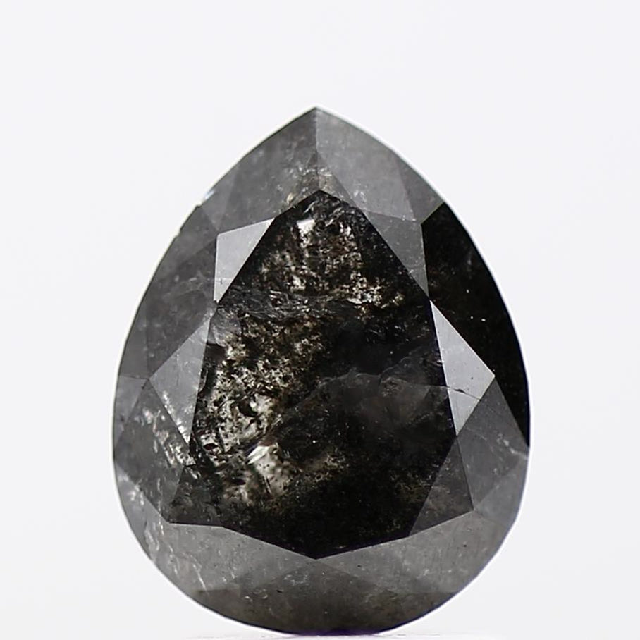 Salt and Pepper Diamond Fancy Gray Color 1.91 CT 8.60 x 6.75 x 3.60 MM Pear Cut Diamond! Natural Loose Diamond ! Christmas Gift for Her