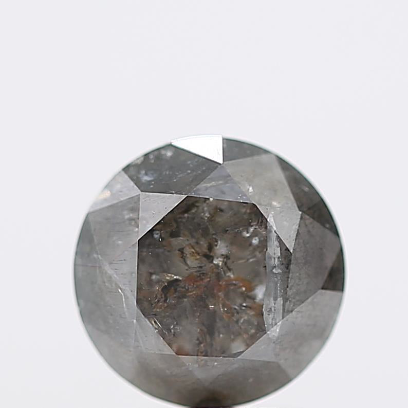 Salt And Pepper Diamond Fancy Gray Color 1.79 CT 7.65 x 4.70 MM Round Brilliant Cut Diamond ! Natural Loose Diamond ! Christmas Gift for Her