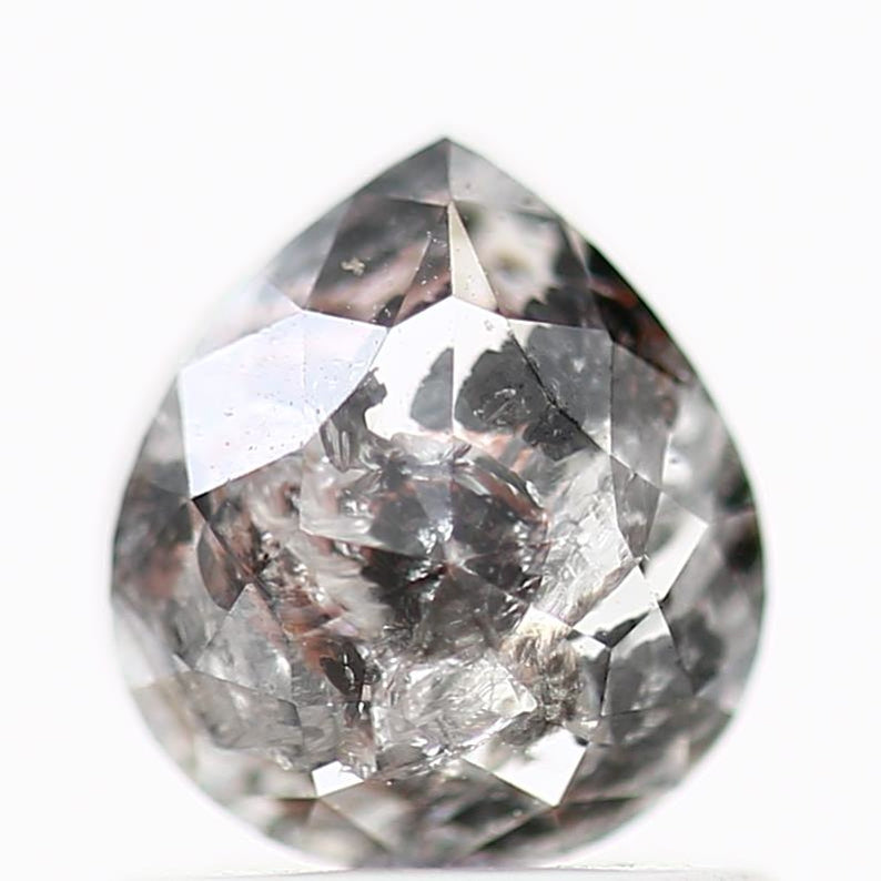 Salt and Pepper Diamond Fancy Gray Color 1.14 CT 6.30 x 5.70 x 3.42 MM Pear Cut Diamond! Natural Loose Diamond ! Christmas Gift for Her