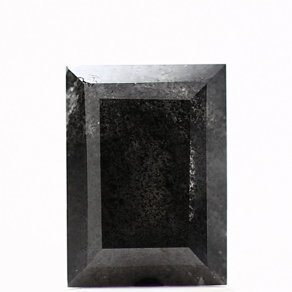 salt and pepper diamond ! 1.45 Ct 7.39 x 5.36 x 3.60 mm natural gray baguette loose diamond for engagement ring for her