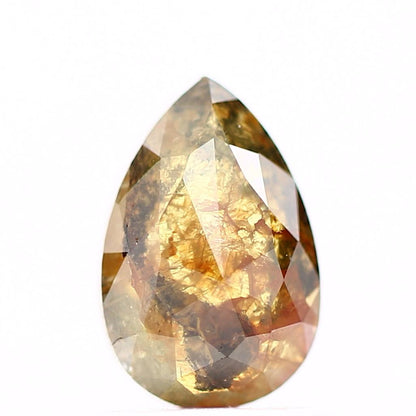 Salt and Pepper Diamond Fancy Orange Color 1.00 CT 7.85 x 5.28 x 2.60 MM Pear Cut Diamond! Natural Loose Diamond ! Christmas Gift for Her