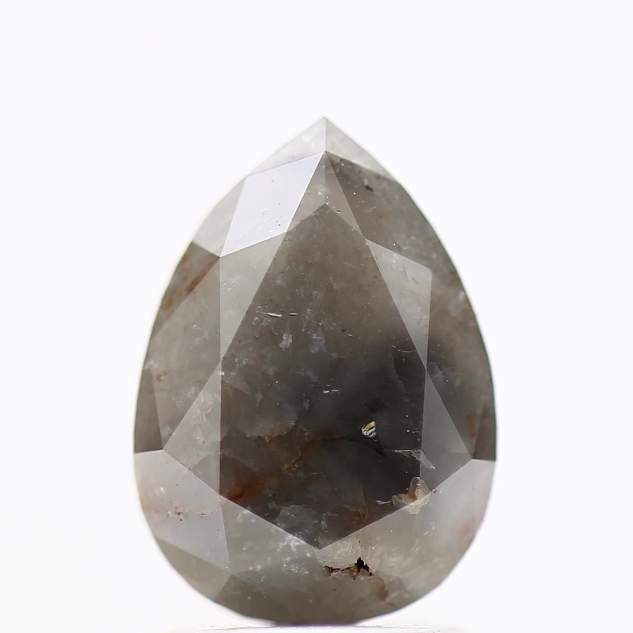 Salt and Pepper Diamond Fancy Gray Color 2.14 CT 9.60 X 6.80 X 4.80 MM Pear Cut Diamond! Natural Loose Diamond ! Christmas Gift for Her