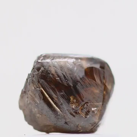 Natural Rough Crystal Raw Fancy Brown Uncut Diamond 0.89 Carat Design Rough Diamond Engagement Ring