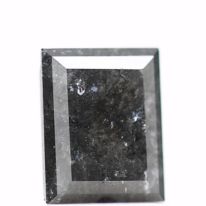 salt and pepper diamond ! 1.36 Ct 6.94 x 5.43 x 3.44 mm natural gray baguette loose diamond for engagement ring for her