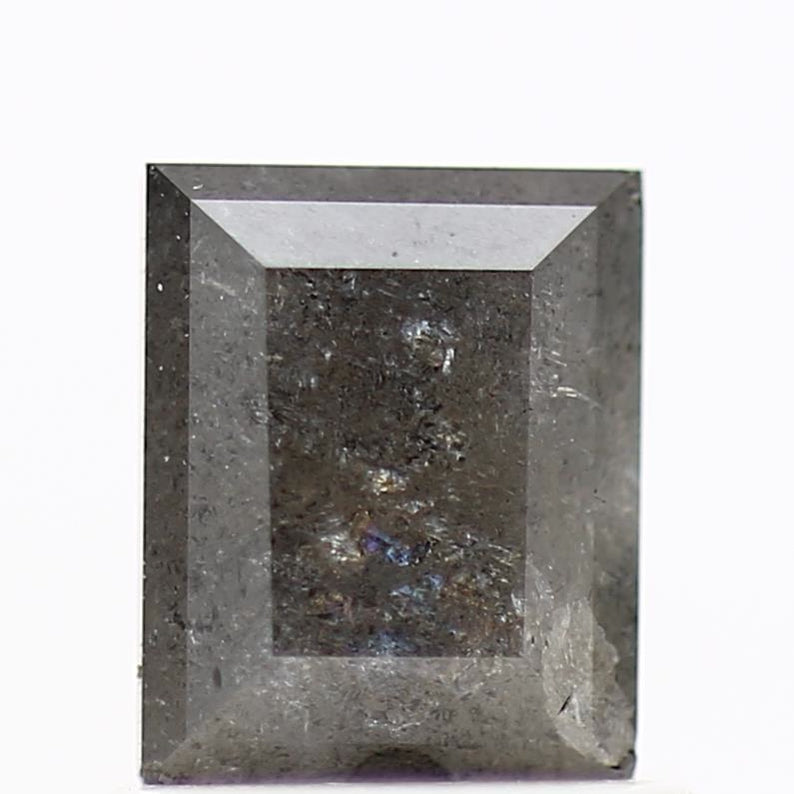 salt and pepper diamond ! 0.95 Ct 5.95 x 4.78 x 3.19 mm natural gray baguette loose diamond for engagement ring for her