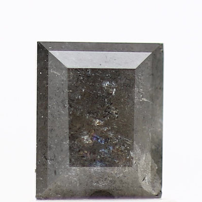 salt and pepper diamond ! 0.95 Ct 5.95 x 4.78 x 3.19 mm natural gray baguette loose diamond for engagement ring for her
