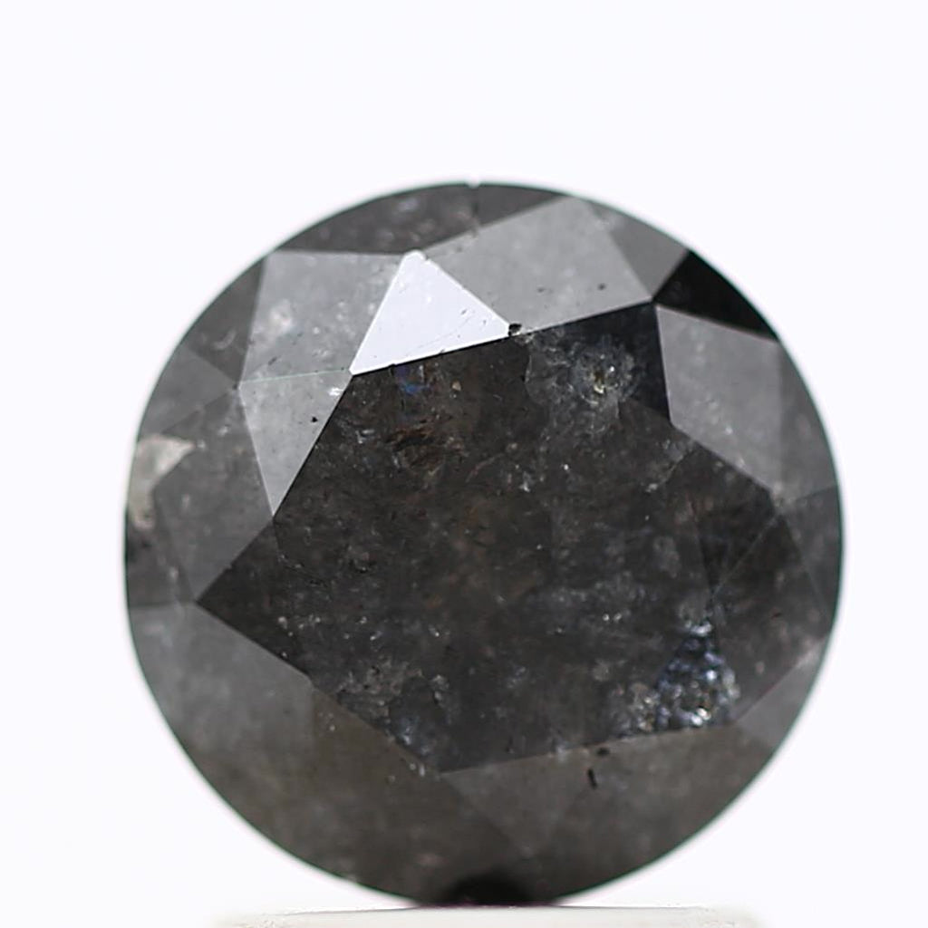 Salt And Pepper Diamond Fancy Gray Color 1.47 CT 7.50 x 4.00 MM Round Brilliant Cut Diamond ! Natural Loose Diamond ! Christmas Gift for Her