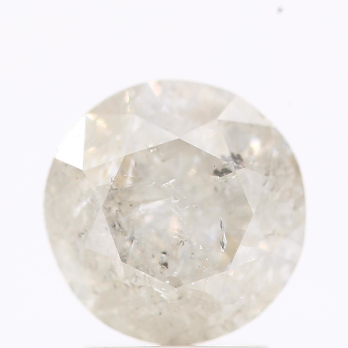 Natural Loose Round Salt And Pepper Diamond Fancy Grey Color 2.00 CT 7.80 X 5.08 MM Round Brilliant Cut Diamond ! Christmas Gift for Her
