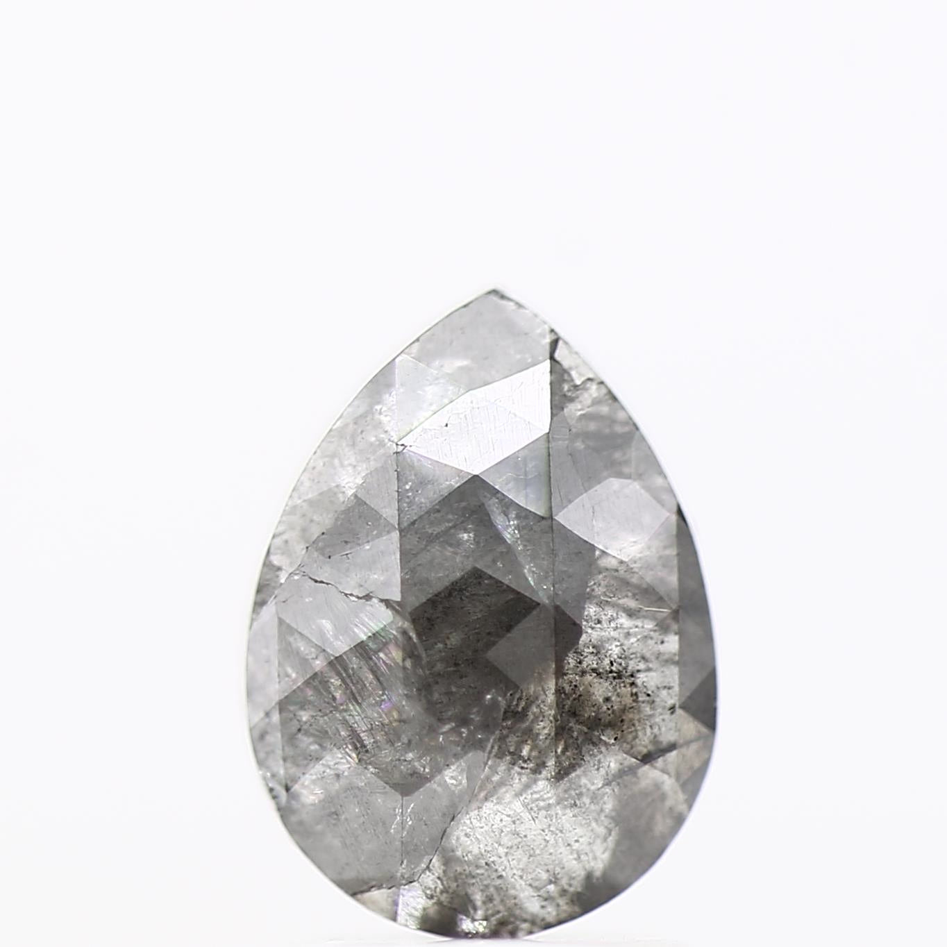Salt and Pepper Diamond Fancy Gray Color 1.67 CT 8.80 x 6.40 x 2.90 MM Pear Cut Diamond! Natural Loose Diamond ! Christmas Gift for Her