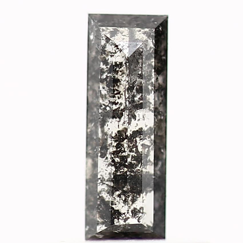 salt and pepper diamond ! 0.42 Ct 7.57 x 2.75 x 1.59 mm natural gray baguette loose diamond for engagement ring for her