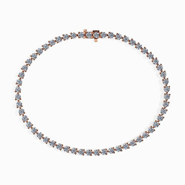 14Kt. Rose Gold Majestic Precious Round Lab Diamond 7 Inch Long Tennis Bracelet