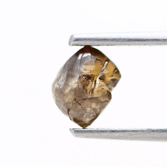 Natural Rough Crystal Raw Fancy Brown Uncut Diamond 0.81 Carat Design Rough Diamond Engagement Ring