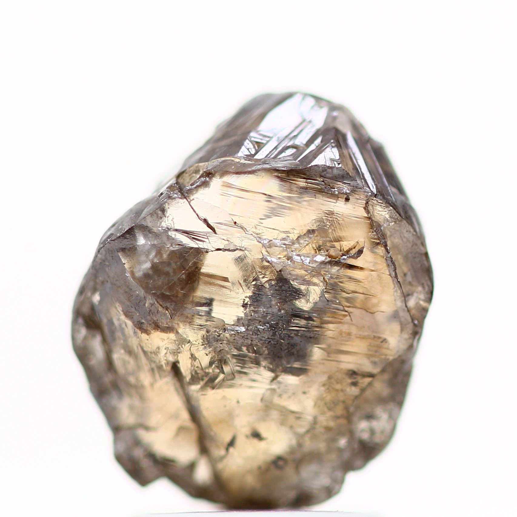 Natural Rough Crystal Raw Fancy Brown Uncut Diamond 2.42 Carat Design Rough Diamond Engagement Ring