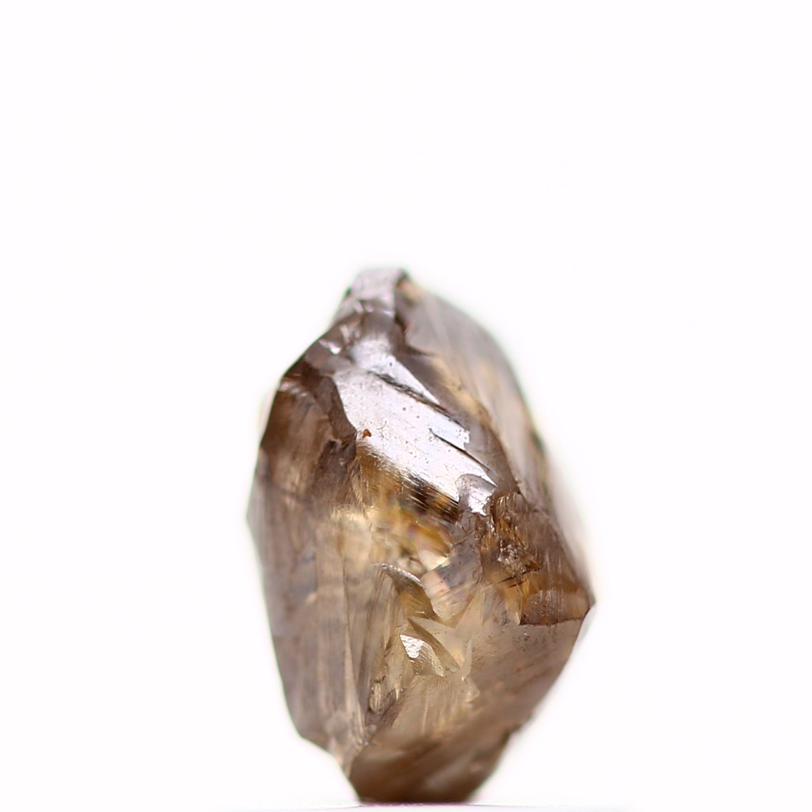 Natural Rough Crystal Raw Fancy Brown Uncut Diamond 1.48 Carat Design Rough Diamond Engagement Ring