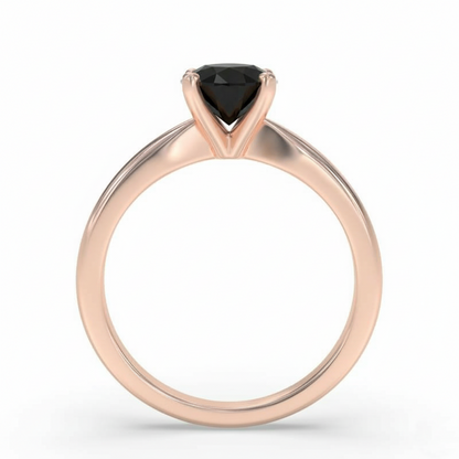 Round Shape Black Color Diamond Engagement Ring