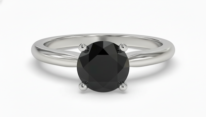 Round Shape Black Color Diamond Engagement Ring