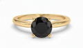 Round Shape Black Color Diamond Engagement Ring