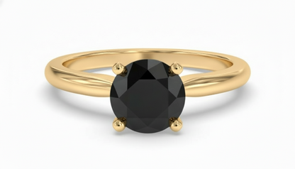 Round Shape Black Color Diamond Engagement Ring