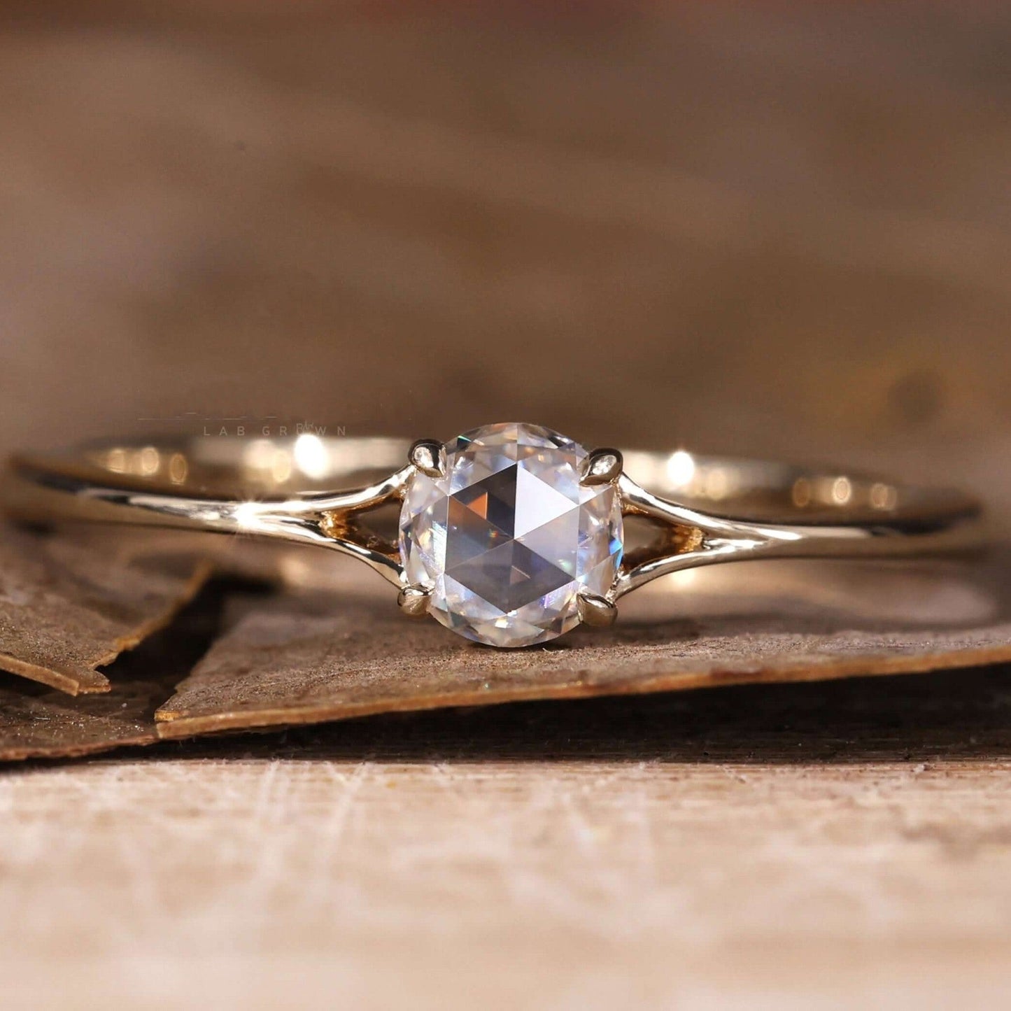 Round Single Cut Lab Grown Diamond Solitaire Engagement Gold Ring  Shree Diamond Mfg