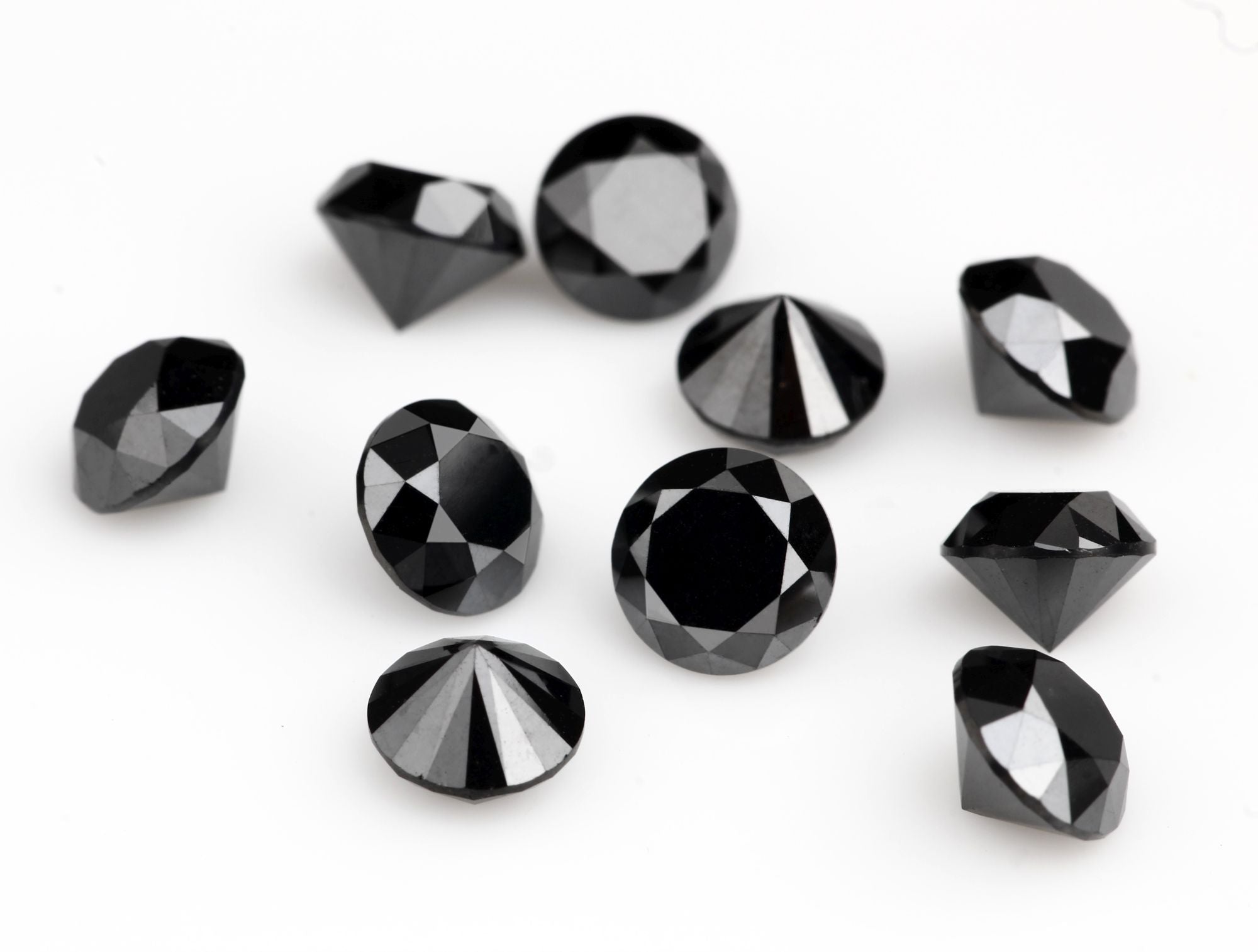 2.00 ct Natural Black Round Shape Loose Diamond, Brilliant Cut