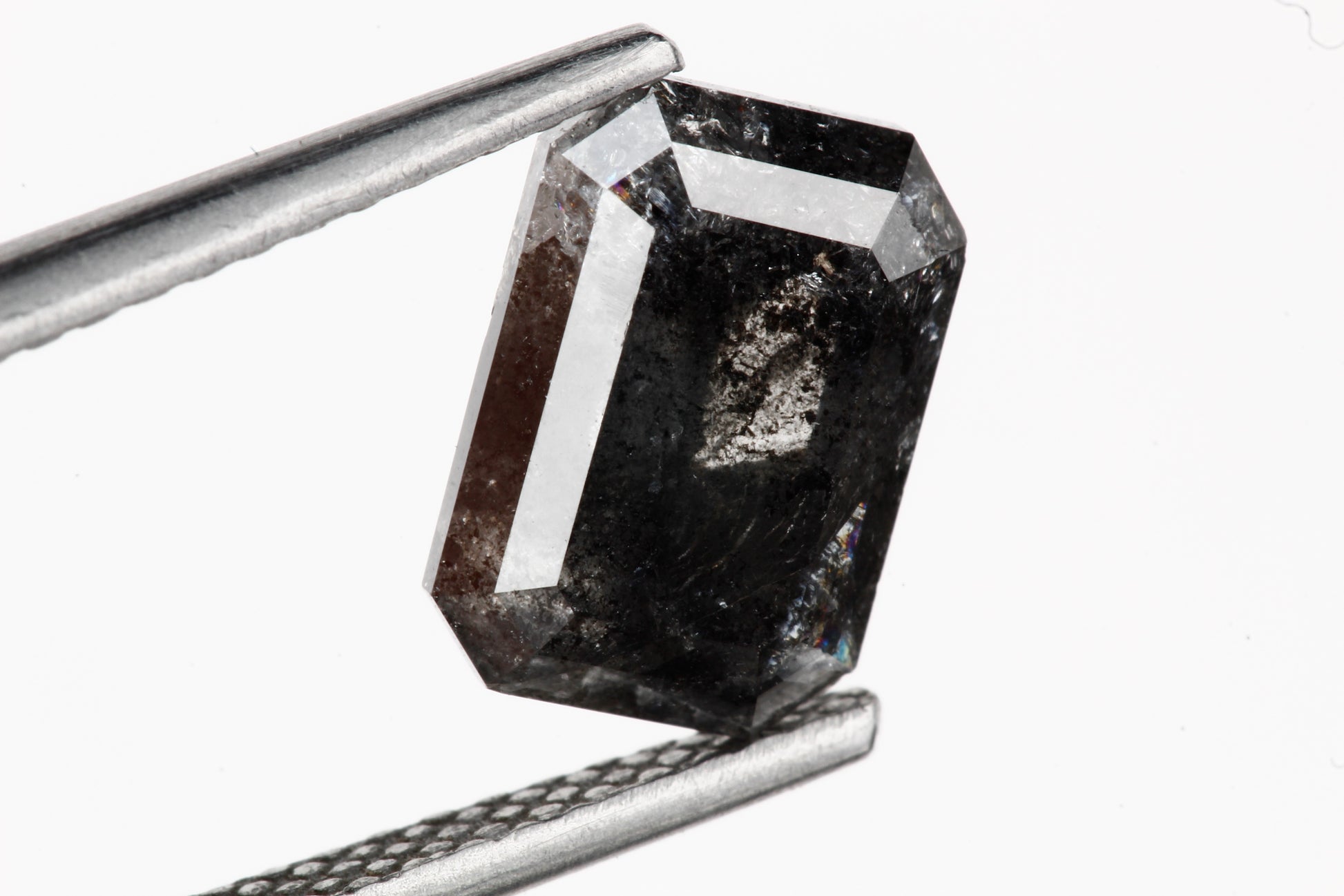 Black diamond 2.06 Carat Black Diamond, Double Cut Emerald