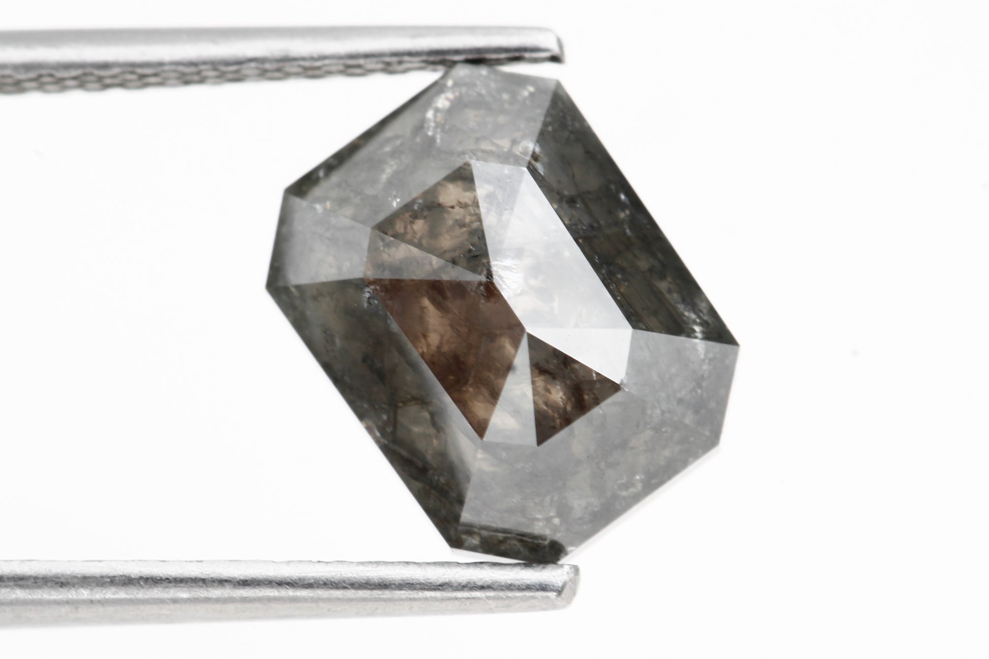 3.45 Carat Gray Diamond. Double Cut Emerald Loose Diamond for Jewelery