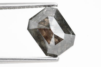 3.45 Carat Gray Diamond. Double Cut Emerald Loose Diamond for Jewelery
