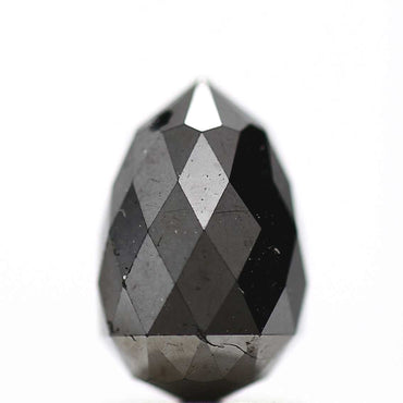 2.22 ct Natural Black Tear Drops Loose Diamond Beads for Jewelry