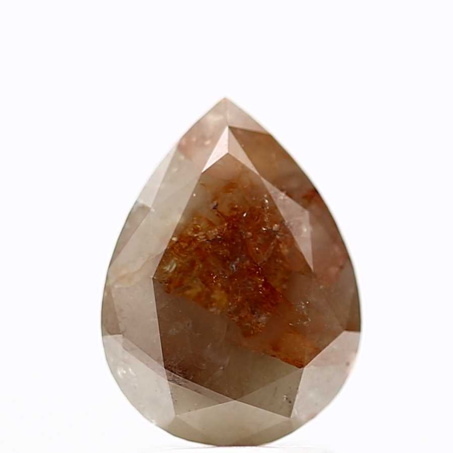Salt and Pepper Diamond Fancy Brown Color 2.24 CT 10.20 x 7.60 x 4.90 MM Pear Cut Diamond! Natural Loose Diamond ! Christmas Gift for Her