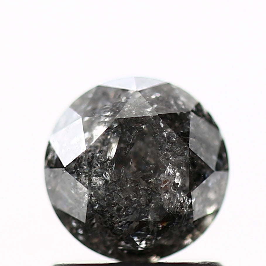 Salt and Pepper Diamond Fancy Gray Color 1.08 CT 6.10 x 4.54 MM Round Brilliant Cut Diamond! Natural Loose Diamond ! Christmas Gift for Her
