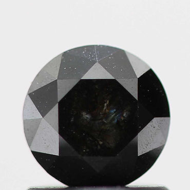 0.80 Carat Fancy Black Round Shape Brilliant Cut Natural Loose Diamond