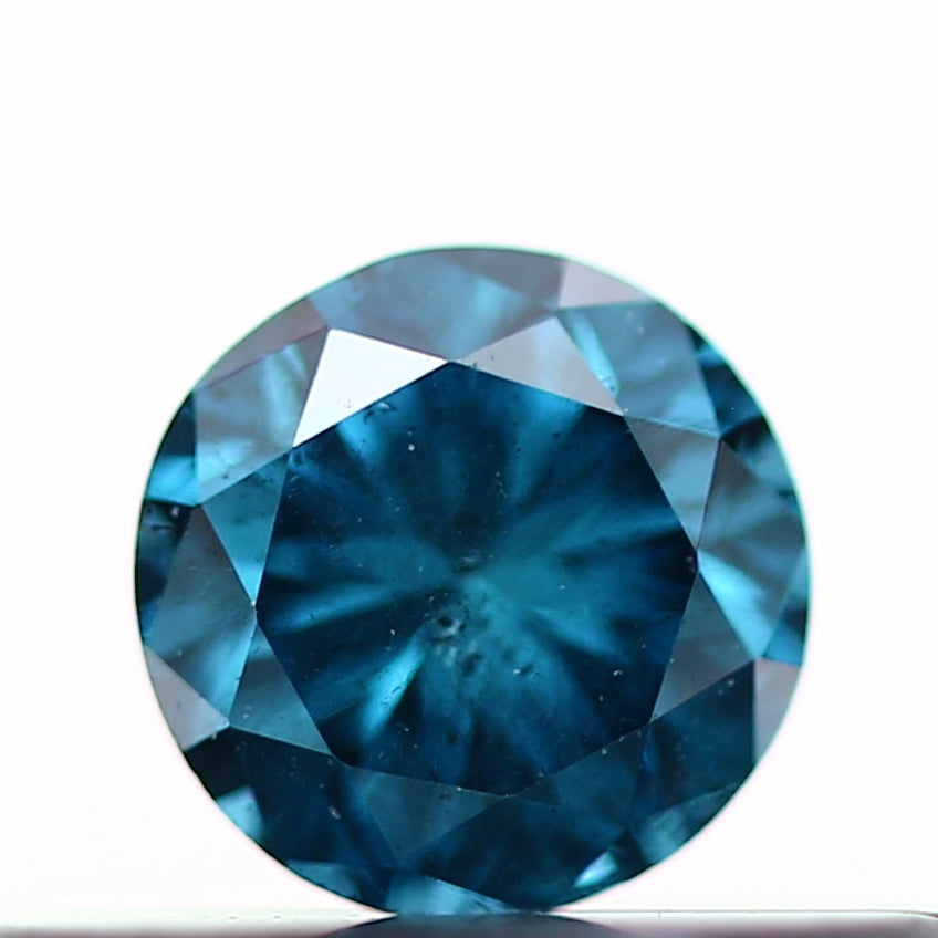 0.22 Carat Fancy Blue Round Brilliant Cut Natural Loose Diamond