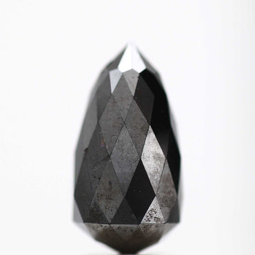 4.25 ct Natural Black Tear Drops Loose Diamond Beads for Jewelry