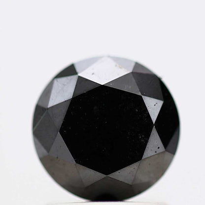 1.41 Carat Fancy Black Round Shape Brilliant Cut Natural Loose Diamond