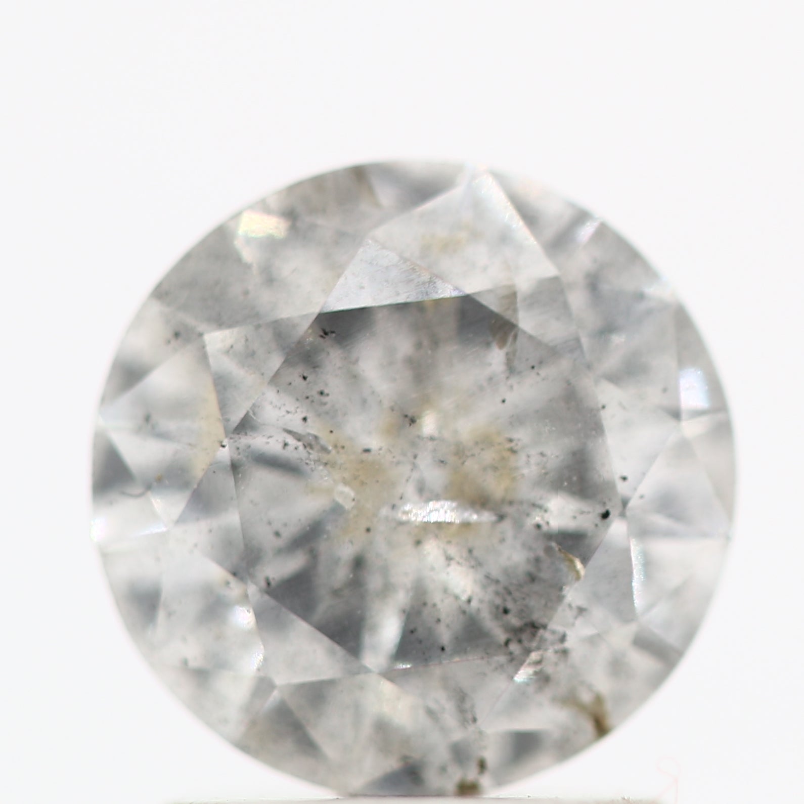Salt And Pepper Diamond Fancy Gray Color 1.20 CT 7.10 x 3.80 MM Round Brilliant Cut Diamond ! Natural Loose Diamond ! Christmas Gift for Her