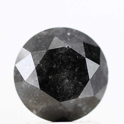 Salt And Pepper Diamond Fancy Gray Color 1.70 CT 7.22 x 5.07 MM Round Brilliant Cut Diamond ! Natural Loose Diamond ! Christmas Gift for Her