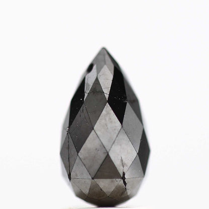 2.35 ct Natural Black Tear Drops Loose Diamond Beads for Jewelry