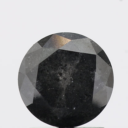 Salt And Pepper Diamond Fancy Gray Color 1.32 CT 6.70 x 4.60 MM Round Brilliant Cut Diamond ! Natural Loose Diamond ! Christmas Gift for Her
