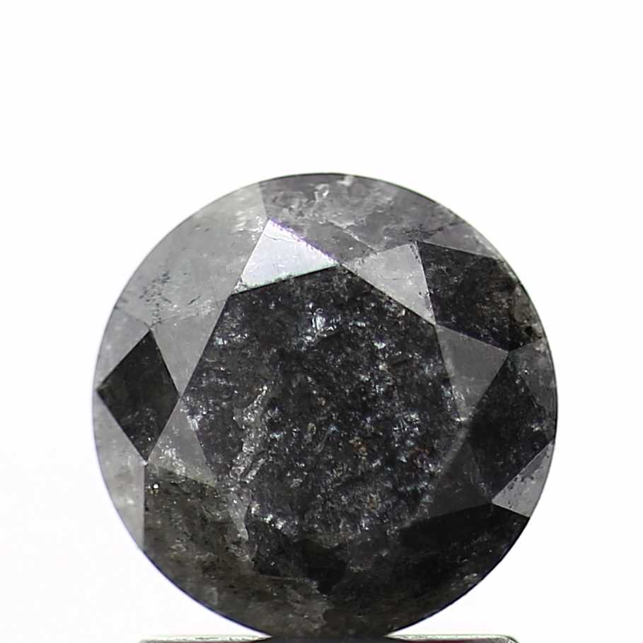 Salt And Pepper Diamond Fancy Gray Color 1.30 CT 6.70 x 4.50 MM Round Brilliant Cut Diamond ! Natural Loose Diamond ! Christmas Gift for Her
