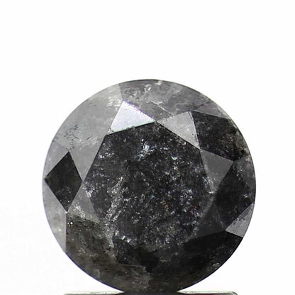 Salt And Pepper Diamond Fancy Gray Color 1.30 CT 6.70 x 4.50 MM Round Brilliant Cut Diamond ! Natural Loose Diamond ! Christmas Gift for Her