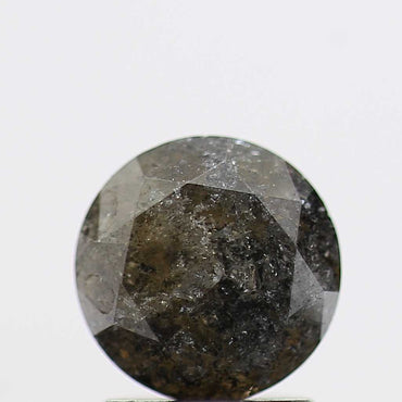 1.56 Carat Salt and Pepper Gray Round Brilliant Cut Natural Loose Diamond