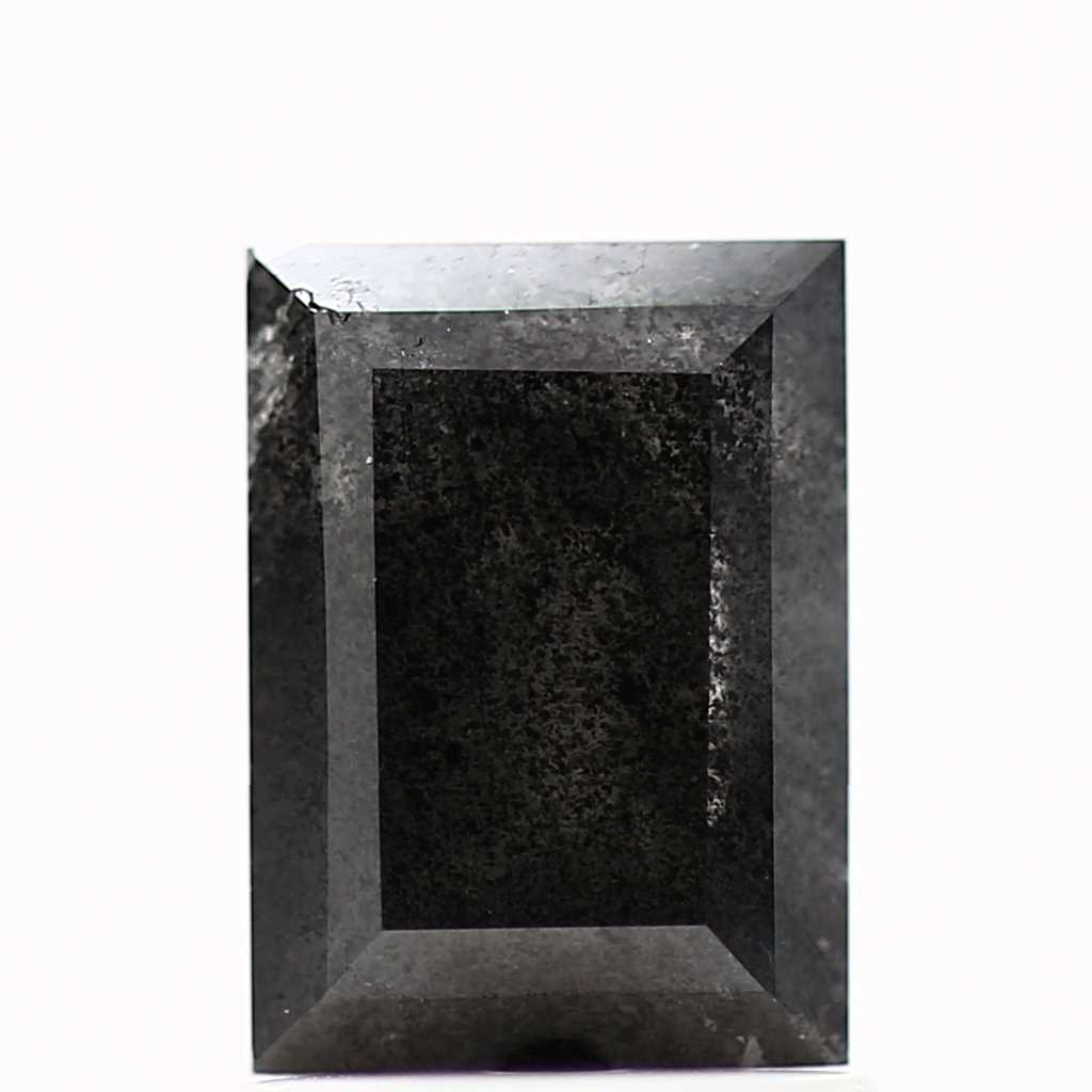 salt and pepper diamond ! 1.45 Ct 7.39 x 5.36 x 3.60 mm natural gray baguette loose diamond for engagement ring for her
