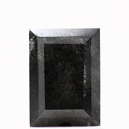 salt and pepper diamond ! 1.45 Ct 7.39 x 5.36 x 3.60 mm natural gray baguette loose diamond for engagement ring for her