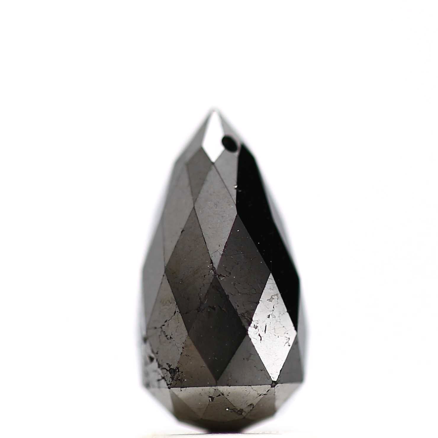 2.45 ct Natural Black Tear Drops Loose Diamond Beads for Jewelry