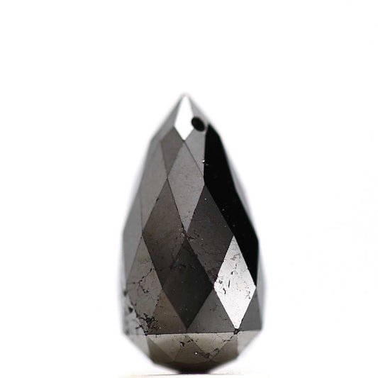 2.45 ct Natural Black Tear Drops Loose Diamond Beads for Jewelry