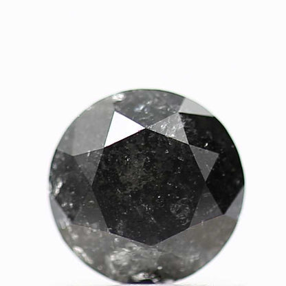 0.70 Carat Fancy Black Round Cut Natural Loose Diamond