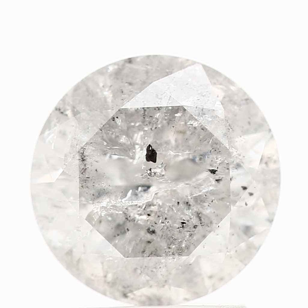 Natural Loose Round Salt And Pepper Diamond Fancy Grey Color 1.97 CT 7.80 X 4.90 MM Round Brilliant Cut Diamond ! Christmas Gift for Her