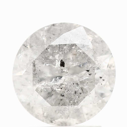 Natural Loose Round Salt And Pepper Diamond Fancy Grey Color 1.97 CT 7.80 X 4.90 MM Round Brilliant Cut Diamond ! Christmas Gift for Her
