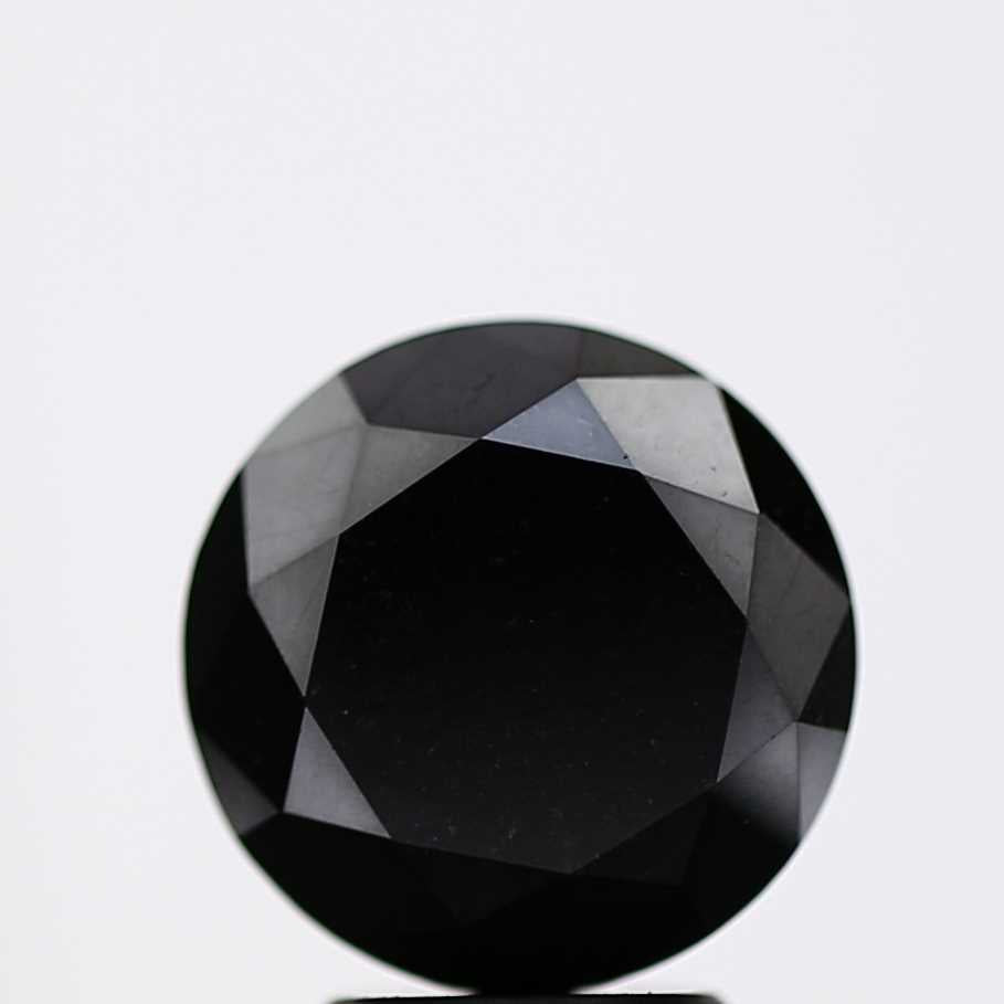 3.86 Carat Fancy Black Round Shape Brilliant Cut Natural Loose Diamond